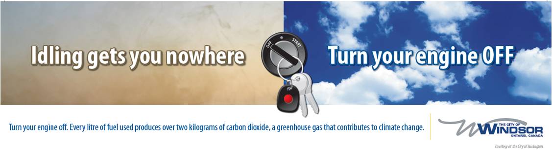 idling gets your nowhere, turn your engine off banner