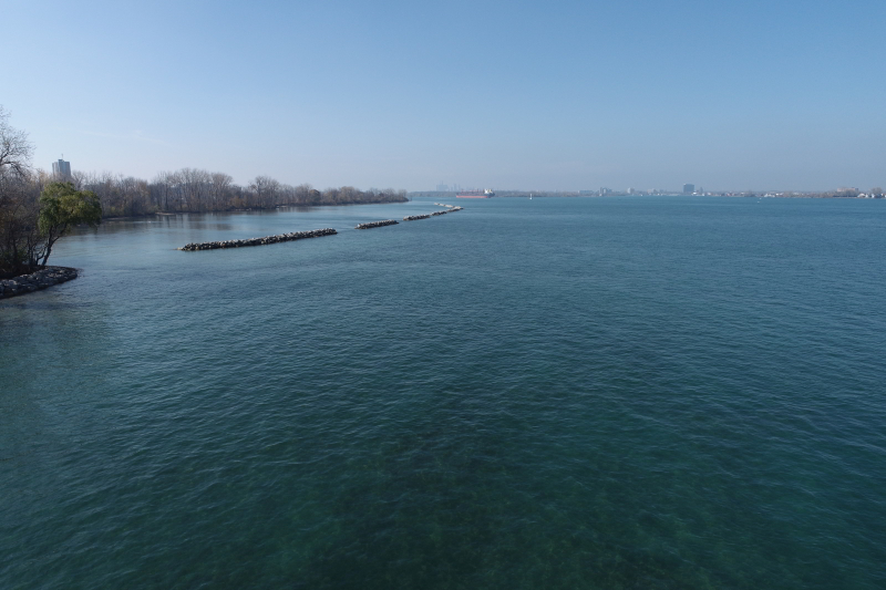 Drone image showing rock islands