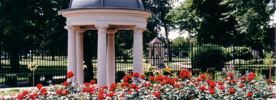 Gazebo and flower garden