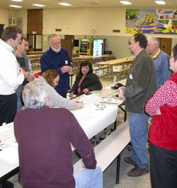 Participants drawing at the Urban Design Ideas Charrette