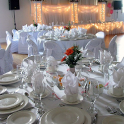 Place settings for a banquet