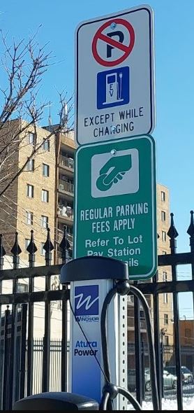City of Windsor charging station and signage