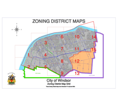 Sample of City of Windsor zoning districts map