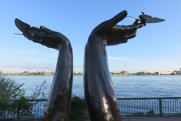 Butterfly Wings 2 Detail of hands in A Butterfly Wings sculpture