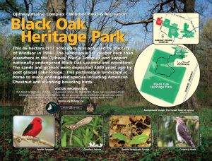 image of Black Oak Heritage Park trailhead sign