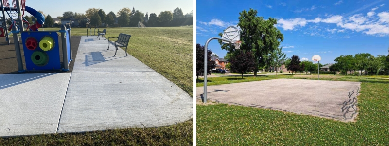 Cora Greenwood Multi Photo Cora Greenwood Concrete Path & Basketball