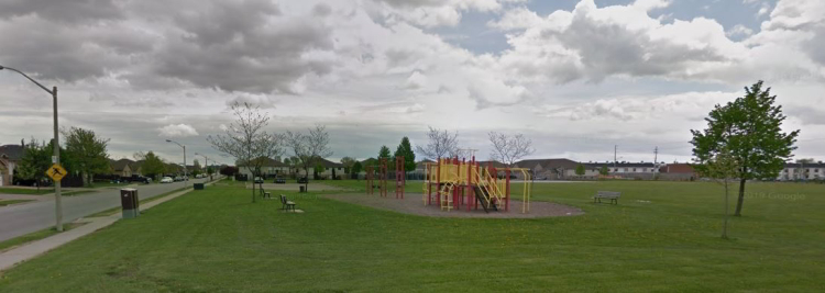 Street view of North Talbot Park with play unit