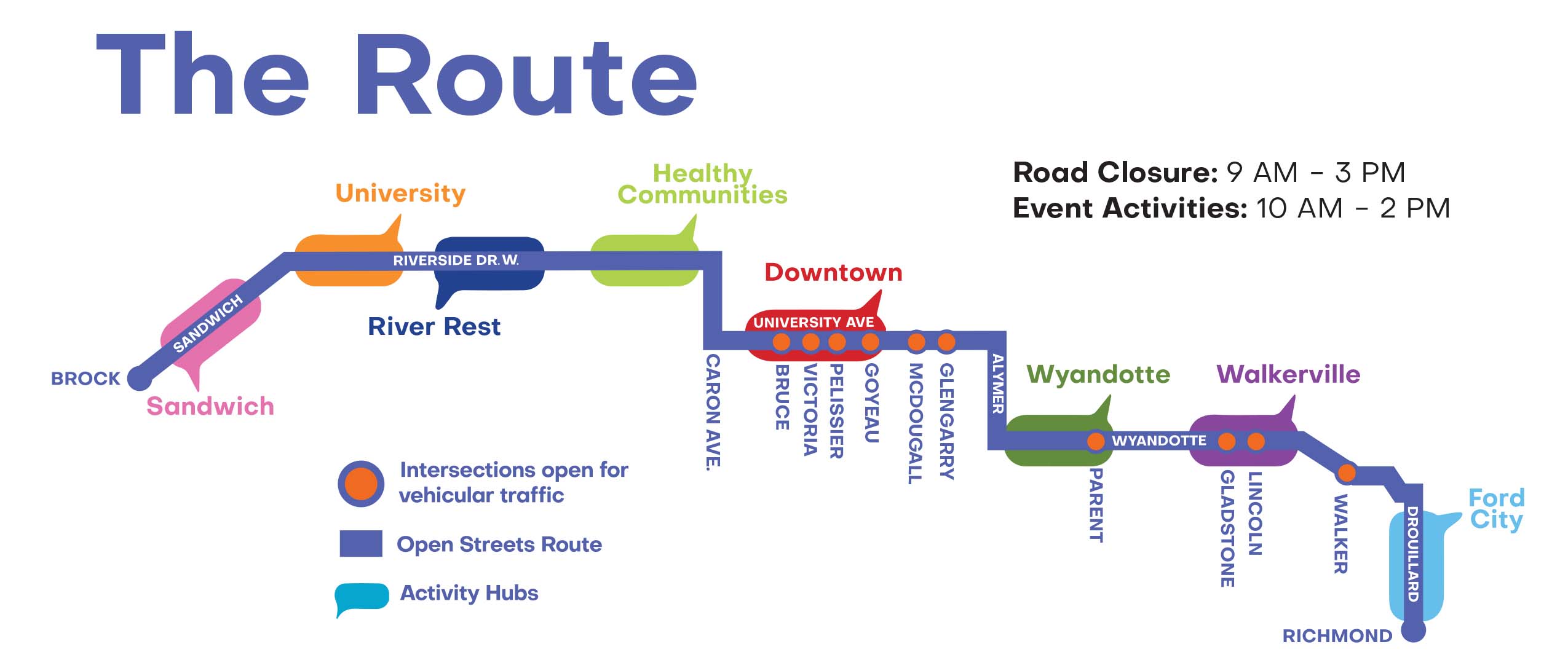 2025 Open Streets Windsor route map
