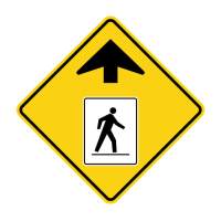 Pedestrian Crossover Ahead Sign