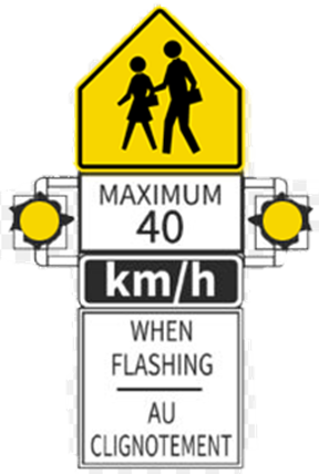 School Zone Maximum Speed when Flashing Sign
